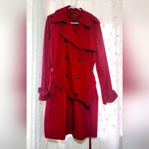 Ralph Lauren Red Trench Raincoat Size XL , Like New